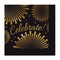Party Central Club Pack of 12 Black and Gold Celebrate Disposable Luncheon Napkins 4.75"